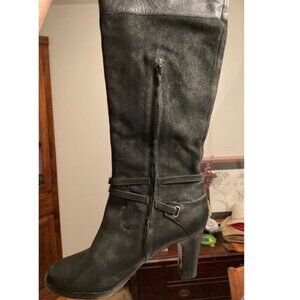 Black leather high dressy boots by Ralph Lauren. never been worn. size 9B